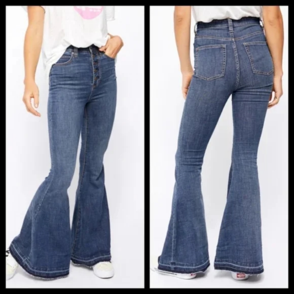 Free People Flare Leg High Rise Jeans 27 NWT - Picture 7 of 8